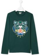 Kenzo Kids Teen Embroidered Tiger Sweatshirt - Green