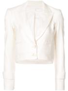 Veronica Beard Cropped Buttoned Up Jacket - White