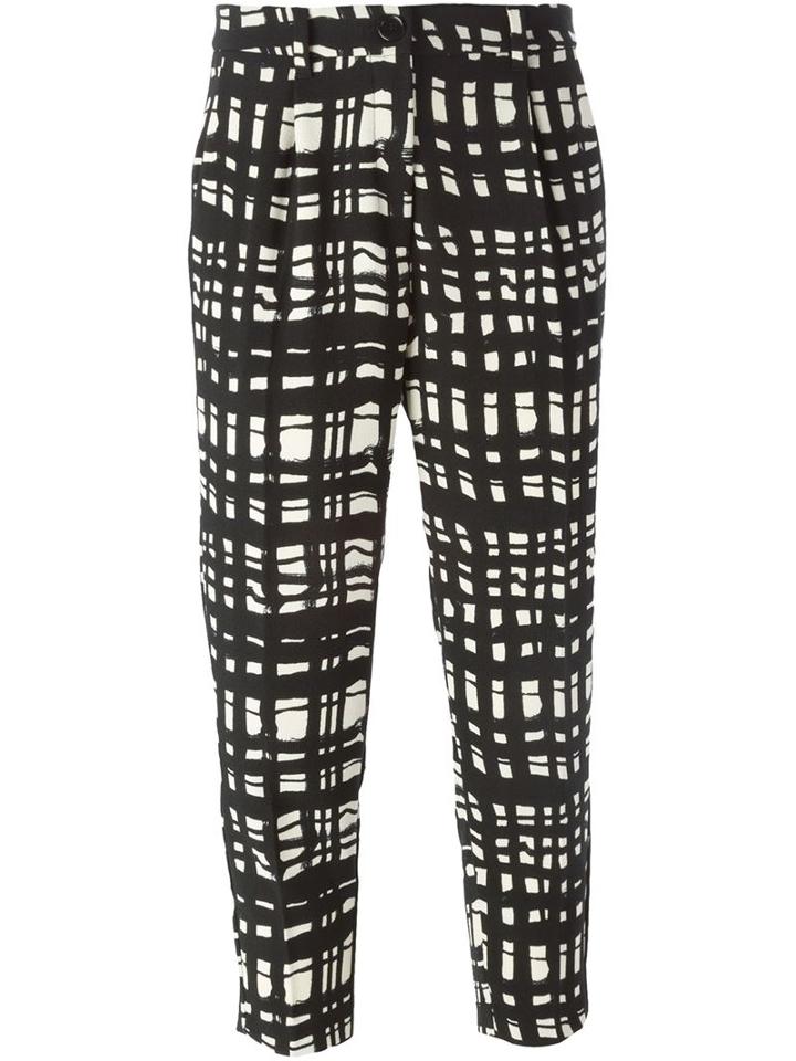 Erika Cavallini Semi Couture Cropped Check Trousers