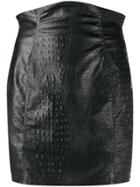 Nineminutes Crocodile-effect Mini Skirt - Black