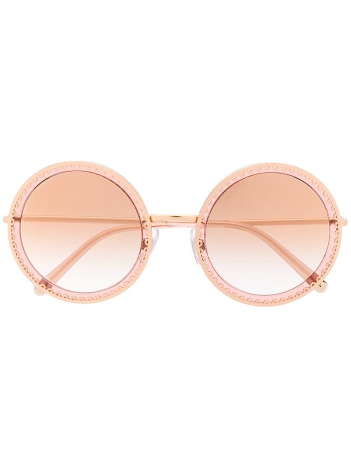 Dolce & Gabbana Eyewear Round Frame Sunglasses - Gold