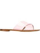 Casadei Crossover Strap Flat Sandals, Women's, Size: 40, Pink/purple, Leather