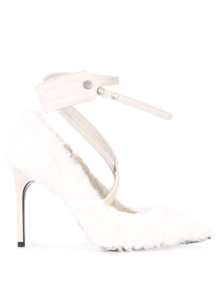 Off-white 100mm Textured Pumps