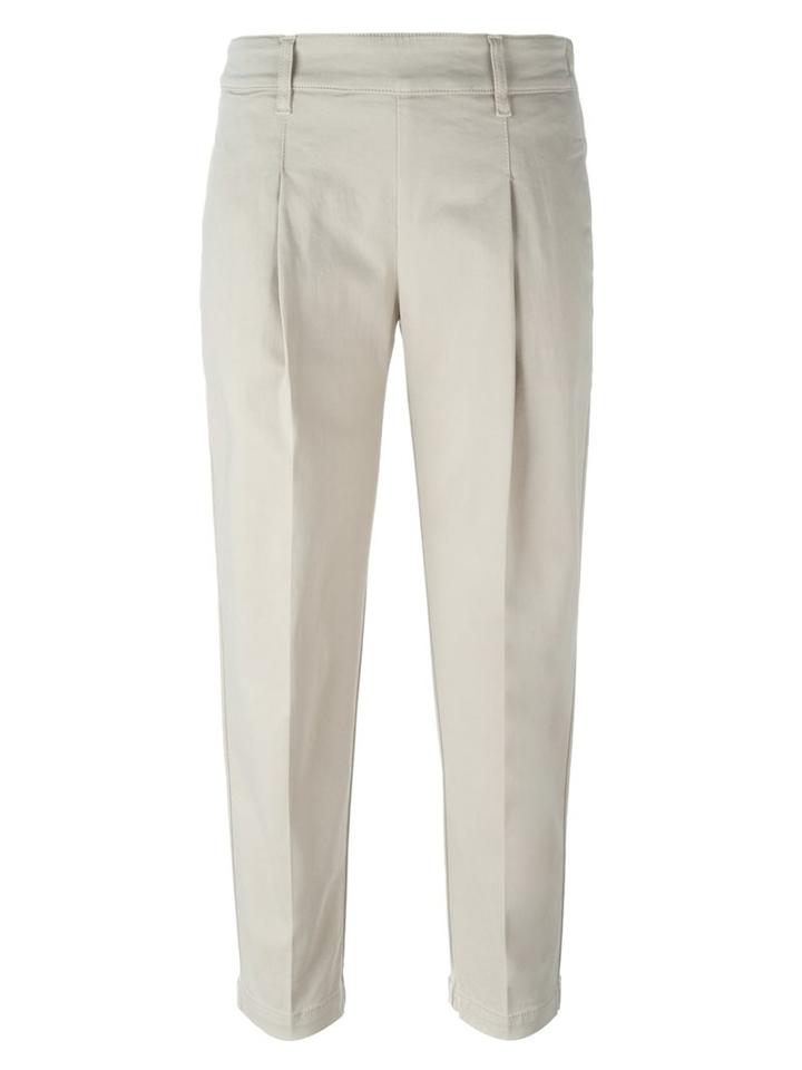 Eleventy Tailored Cropped Trousers, Women's, Size: 29, Nude/neutrals, Cotton/polyester/spandex/elastane