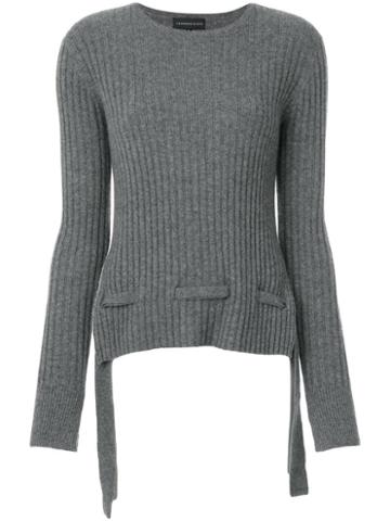 Cashmere In Love Cashmere Belted Sweater - Grey