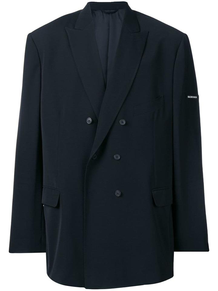 Balenciaga Oversized Double Breasted Blazer - Black