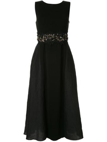 Onefifteen Beads And Lace Embroidered Midi Dress - Black