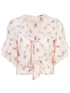 Cinq A Sept Floral-print Ruffled Blouse - Pink & Purple