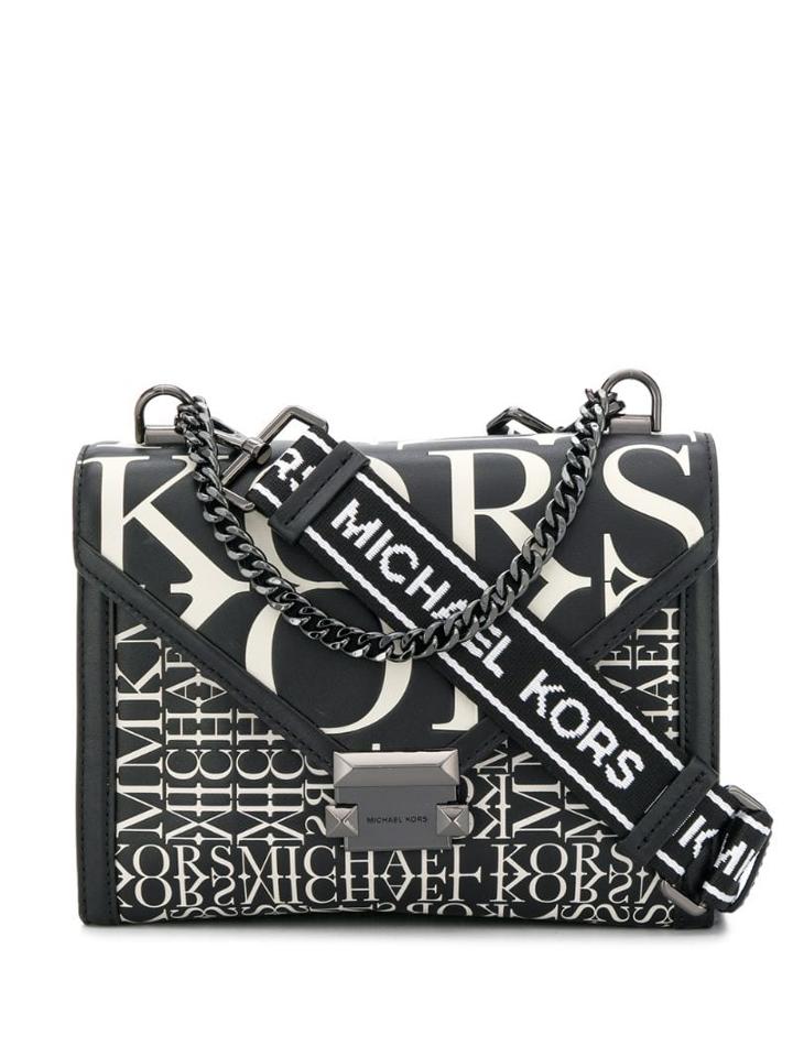 Michael Michael Kors Whitney Newsprint Logo Convertible Shoulder Bag -