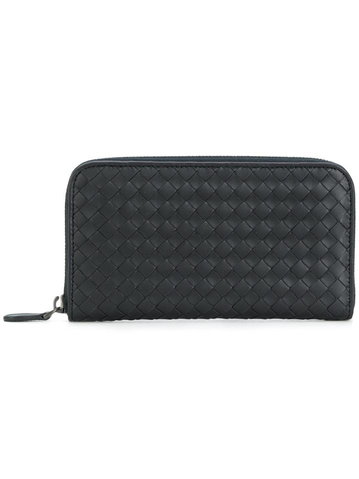 Bottega Veneta Intrecciato Weave Wallet - Blue