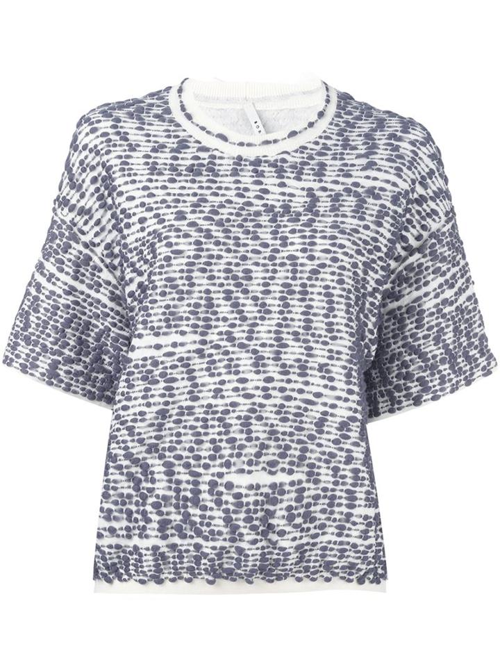 Boboutic Textured Shortsleeved Knit T-shirt, Women's, Size: Small, Grey, Polyamide/wool