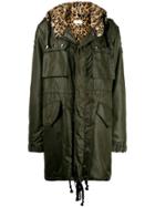 Faith Connexion Leopard Hooded Parka - Green