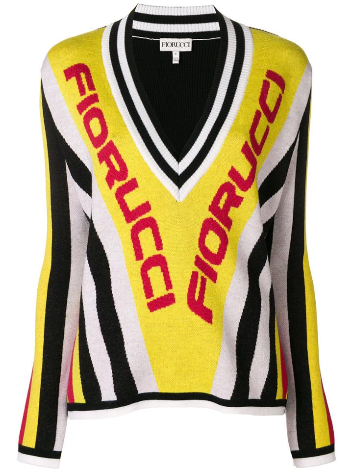 Fiorucci V-neck Jumper - Yellow & Orange