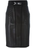 Dsquared2 Leather Skirt, Women's, Size: 42, Black, Sheep Skin/shearling/viscose/polyamide/spandex/elastane