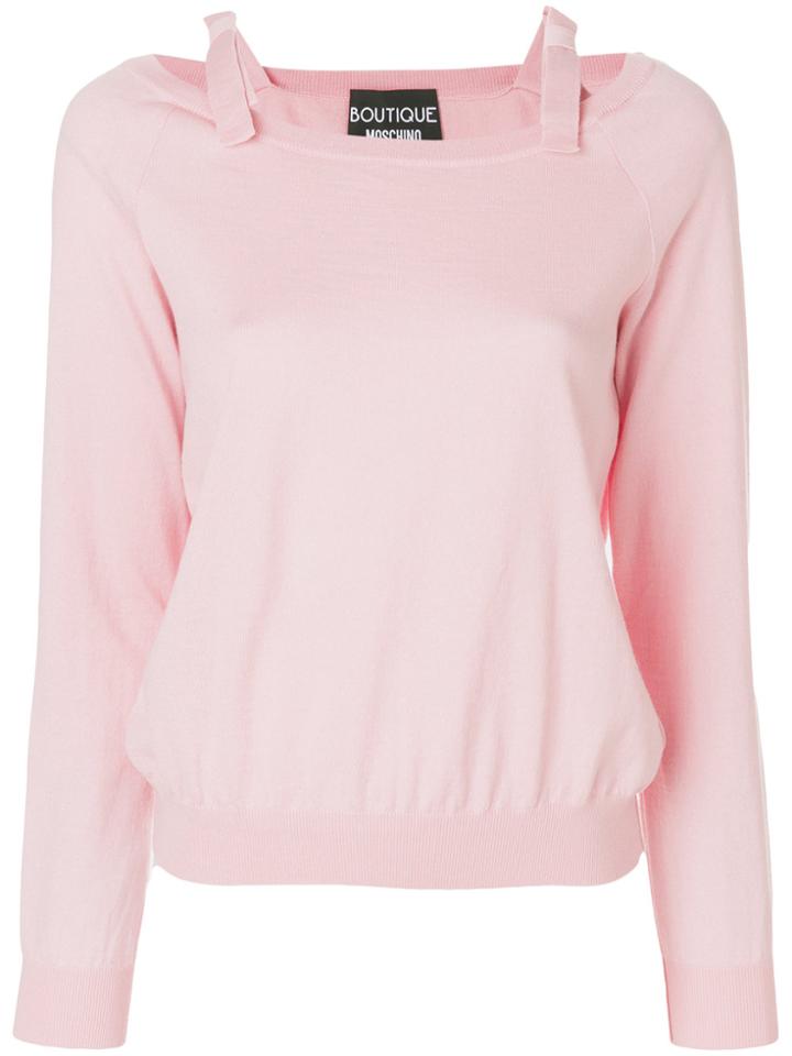 Boutique Moschino Bow Detail Top - Pink & Purple
