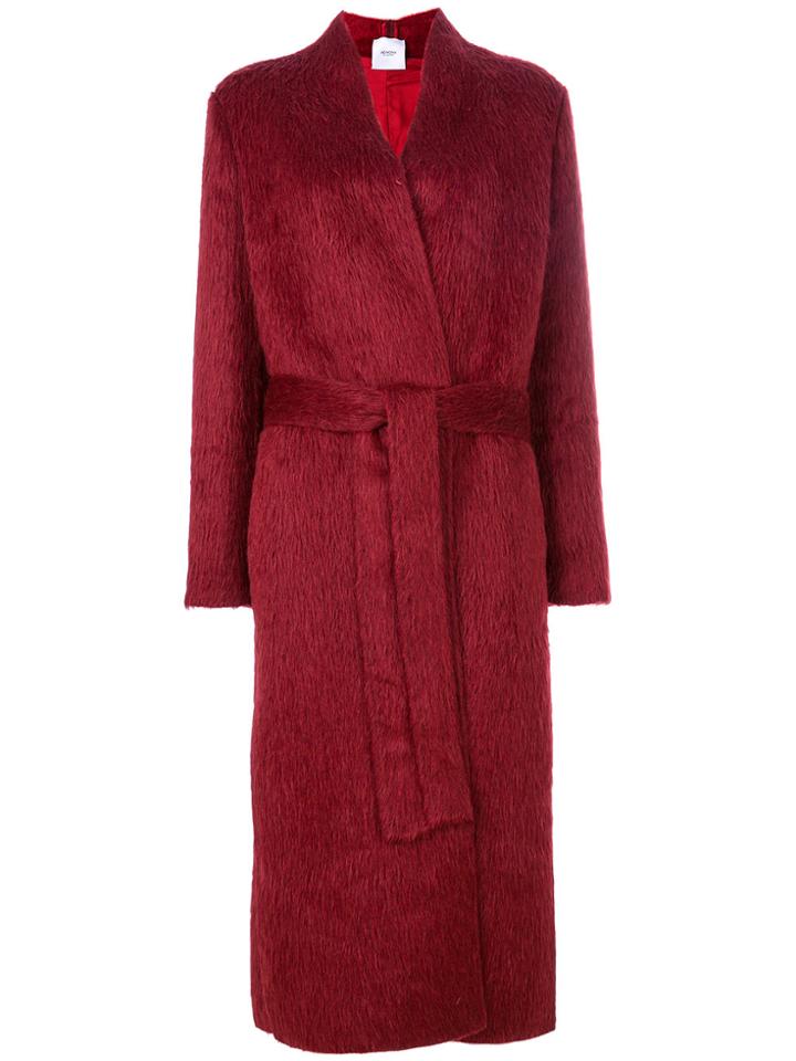Agnona Long Belted Coat - Red