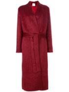 Agnona Long Belted Coat - Red