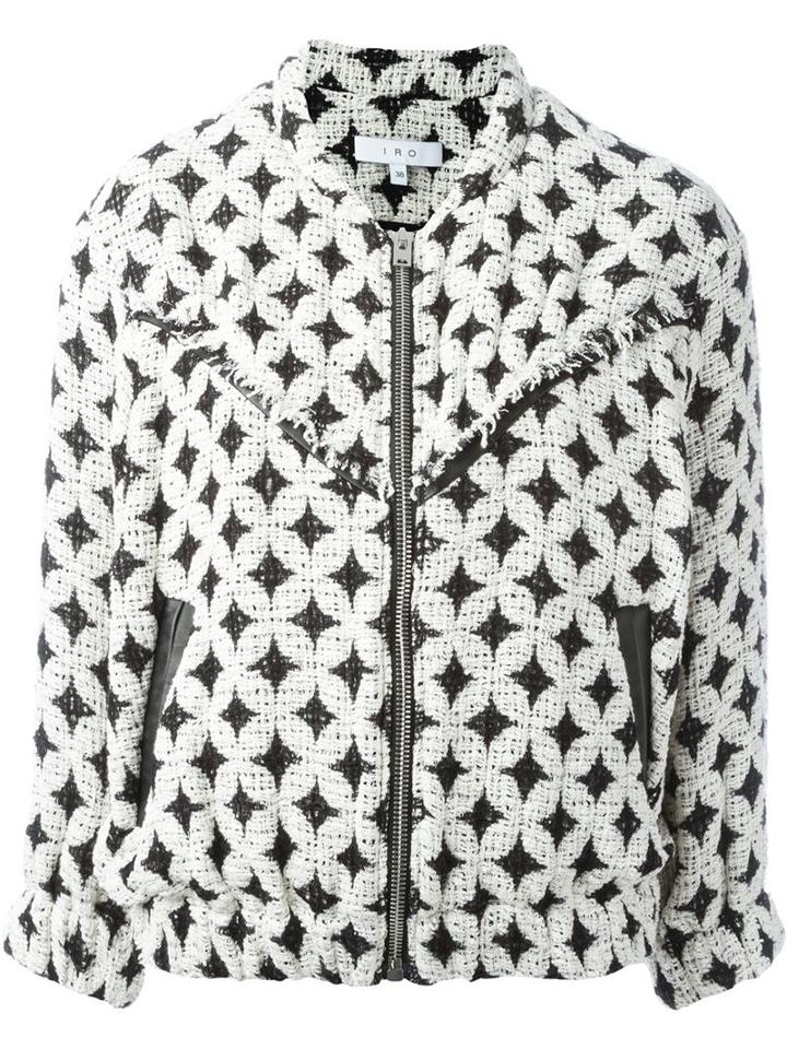 Iro Patterned Tweed Jacket, Women's, Size: 38, Black, Cotton/polyester/polyamide/cotton