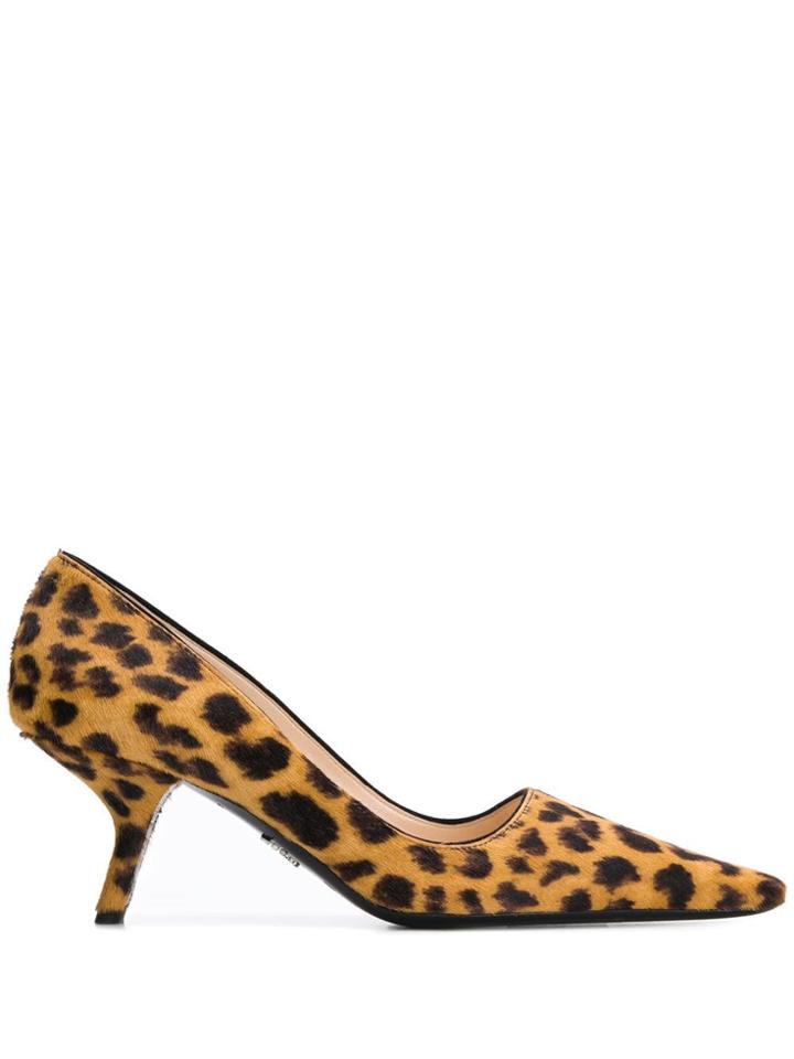Prada Leopard Print Pumps - Neutrals