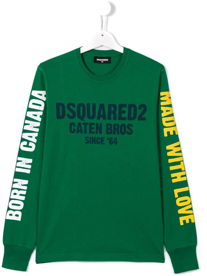 Dsquared2 Kids Logo Print Sweatshirt, Boy's, Size: 16 Yrs, Green