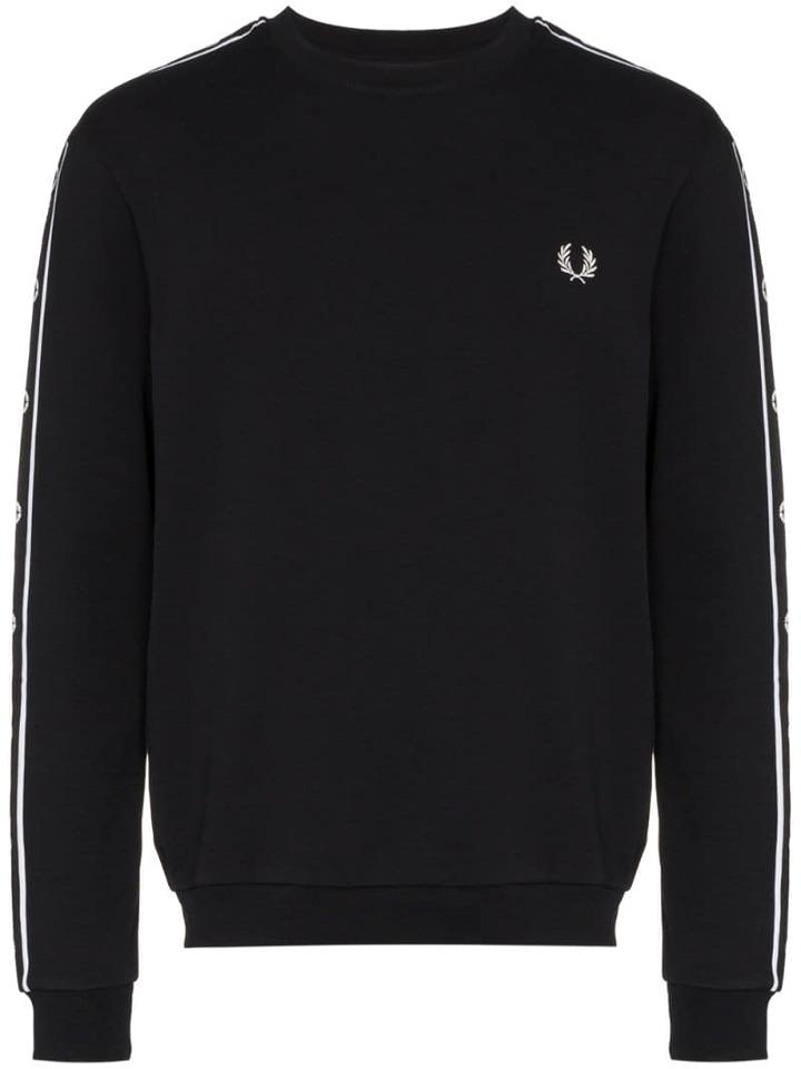 Fred Perry Logo-tape Sweatshirt - Black