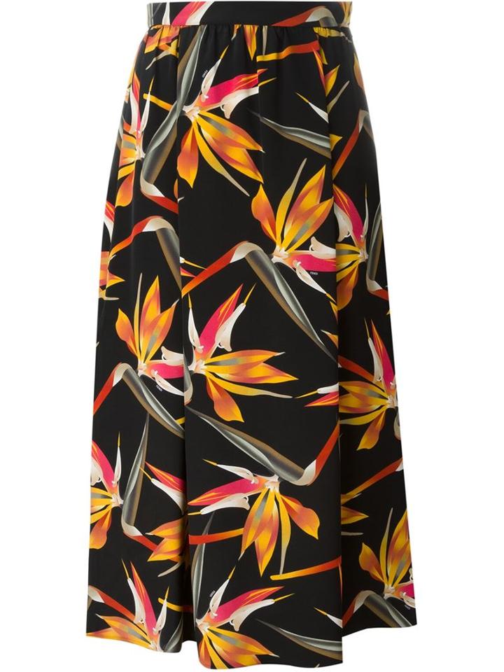 Fendi Orchid Print Skirt