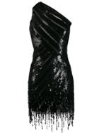 Elisabetta Franchi Sequin Embellished Asymmetric Dress - Black
