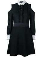 Loveless - Cold Shoulder Shirt Dress - Women - Cotton/lyocell - 7, Black, Cotton/lyocell