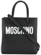 Moschino Logo Print Tote, Women's, Black, Leather