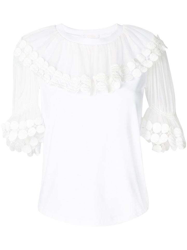 Chloé Sheer Yoke Top - White