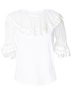 Chloé Sheer Yoke Top - White