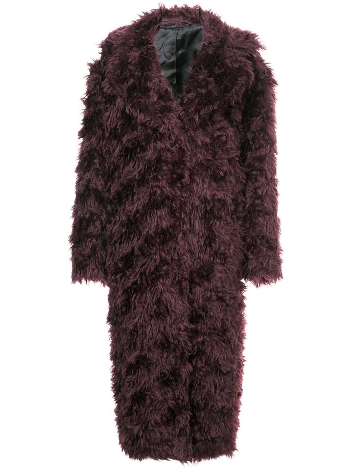 Maison Margiela Fur Fitted Coat - Pink & Purple