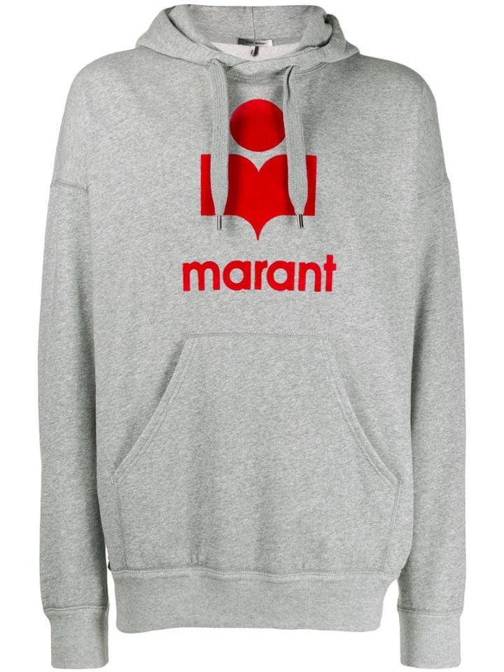 Isabel Marant Logo Print Hoodie - Grey