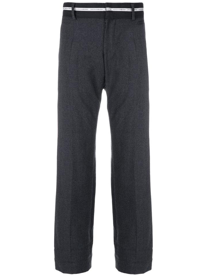 Dolce & Gabbana Pre-owned Banner Ribbon Waistband Trousers - Grey