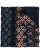M Missoni Metallic Fine Knit Scarf - Blue