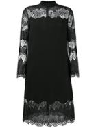 Huishan Zhang Lace Insert Long Sleeve Dress - Black