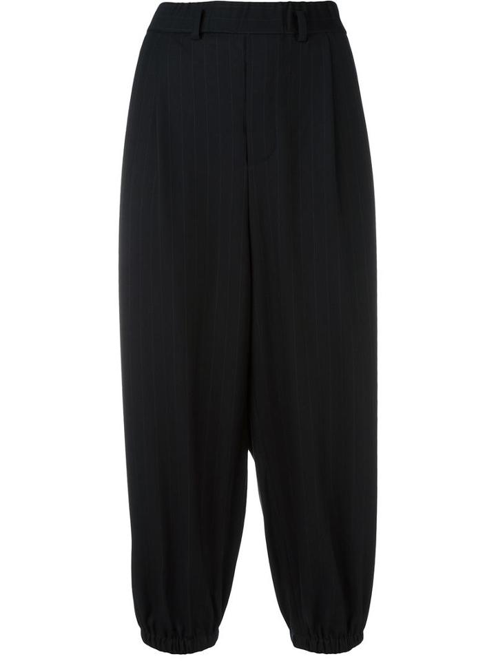 Lucio Vanotti Elasticated Cuffs Cropped Trousers, Women's, Size: 4, Blue, Polyamide/viscose/cotton