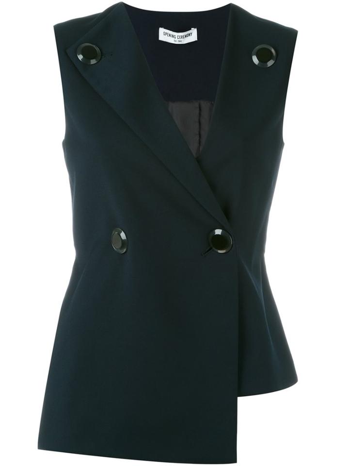 Opening Ceremony 'focal' Top, Women's, Size: 2, Blue, Polyester/polyurethane/rayon