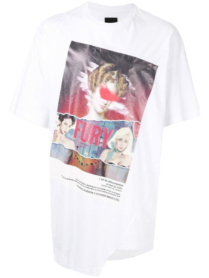Bmuet(te) Graphic Print Asymmetric T-shirt - White