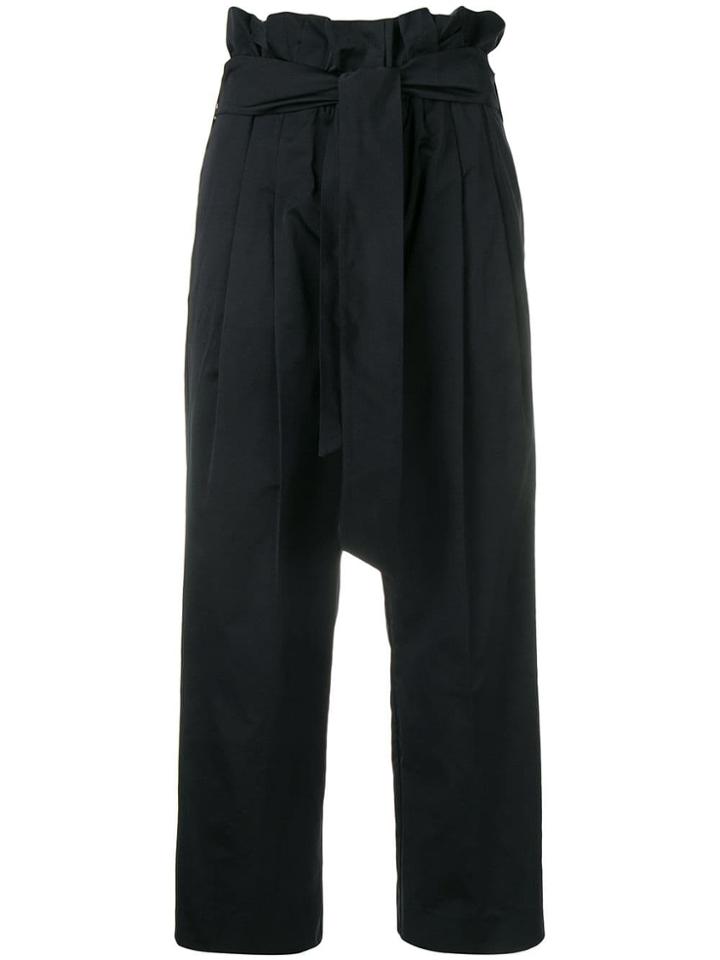 Twin-set Paperbag Waist Trousers - Black