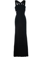 Roland Mouret Strappy Back Gown, Women's, Size: 10, Black, Silk/spandex/elastane/viscose