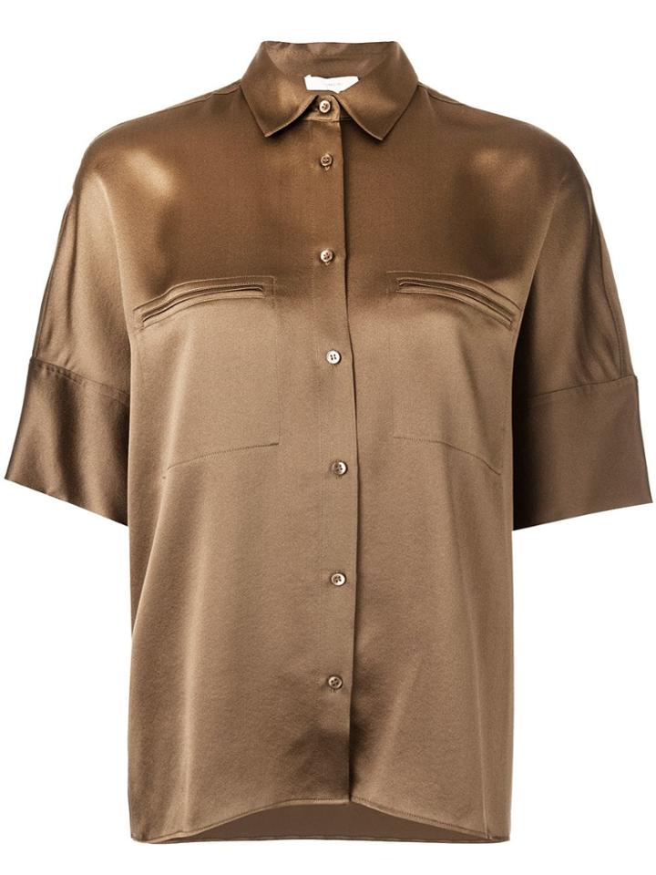 Vince Concealed Pocket Shirt - Brown