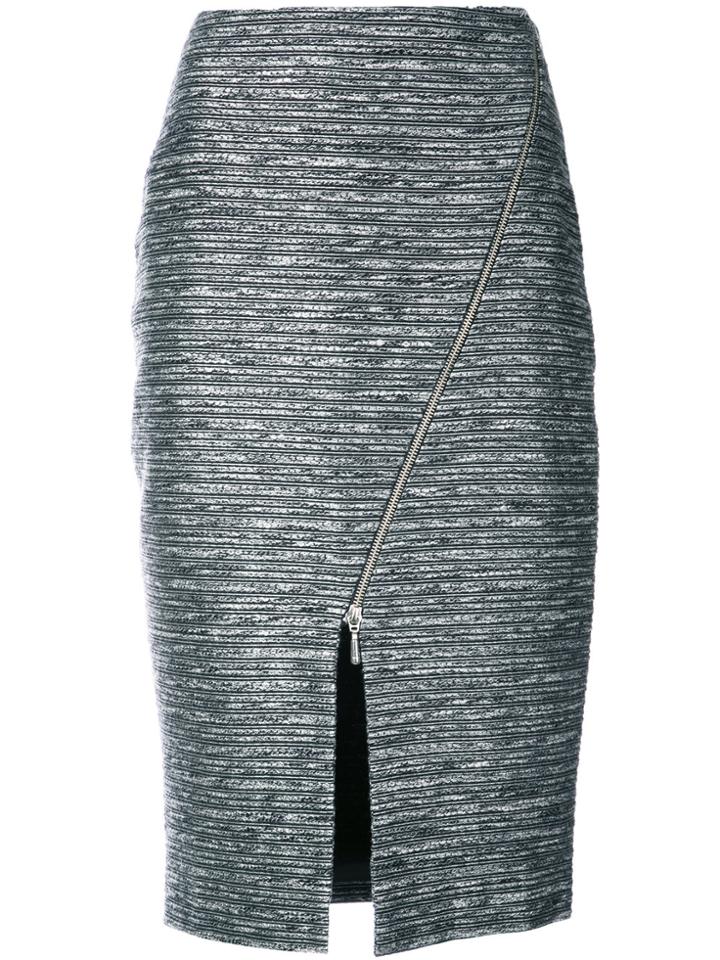 Patbo Tweed Zip-front Pencil Skirt - Grey
