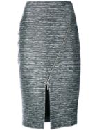 Patbo Tweed Zip-front Pencil Skirt - Grey