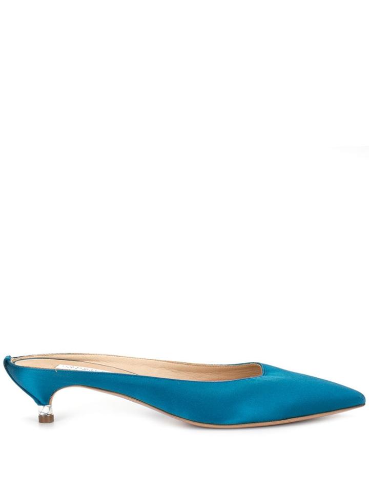 Gabriela Hearst Kitten Heel Pointed Mules - Blue