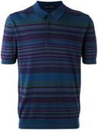 Etro Striped Polo Top, Men's, Size: Small, Blue, Cotton