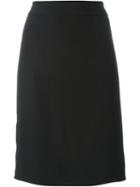 Armani Collezioni Straight Skirt, Women's, Size: 48, Black, Acetate/silk/polyester