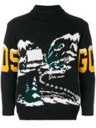 Gcds Ski Slope Patterned Roll Neck Jumper - Black