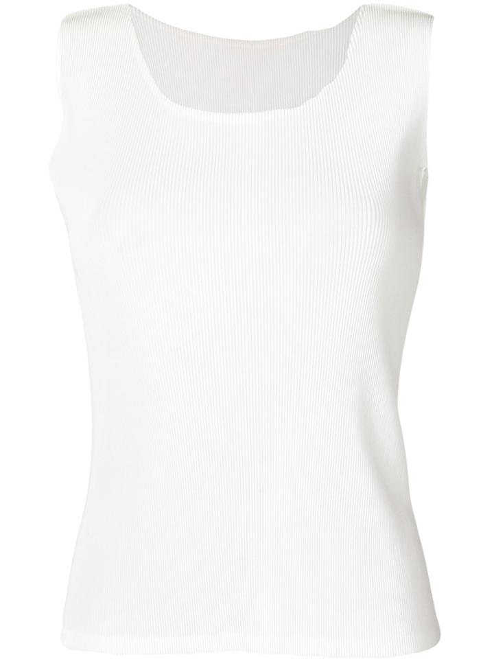 Pleats Please By Issey Miyake Pleated Tank Top - White