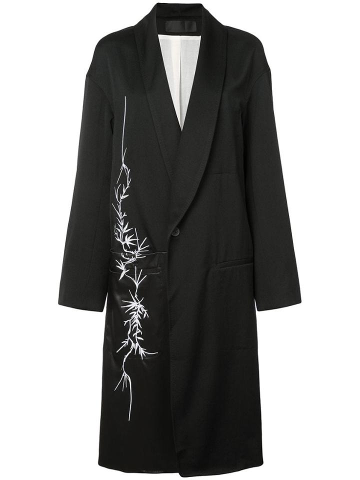 Haider Ackermann Floral Motif Coat - Black